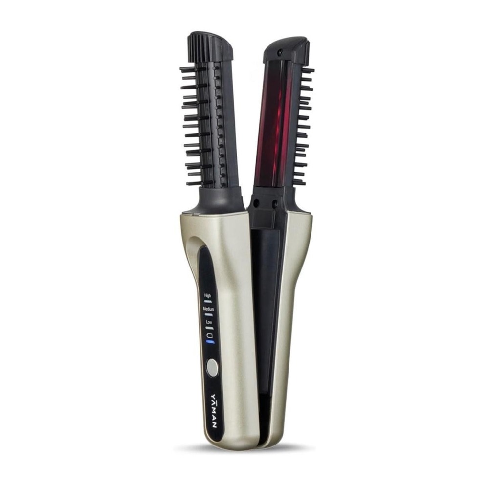 YA-MAN SPA Styler Cordless Hot Brush Flat Iron Gold Travel Size Women New